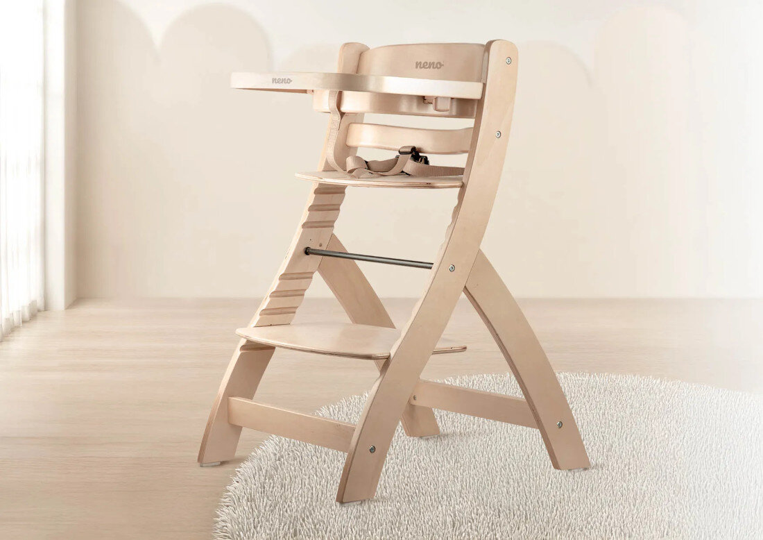 Krzesełko do karmienia NENO Pino 2w1 wygląd design tło wizualizacja Dopasowane do rozwoju dziecka