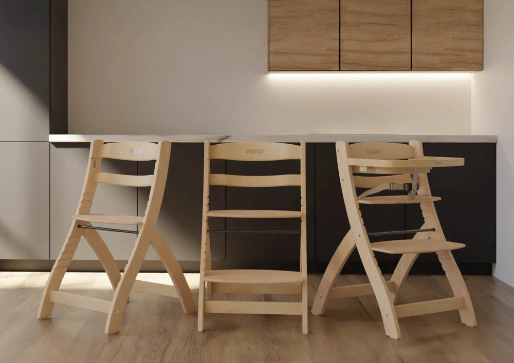 Krzesełko do karmienia NENO Pino 2w1 Rośnie razem z dzieckiem regulacji podnóżka i siedziska dopasowanie rozwój od 6 miesiąca życia do 65 kg