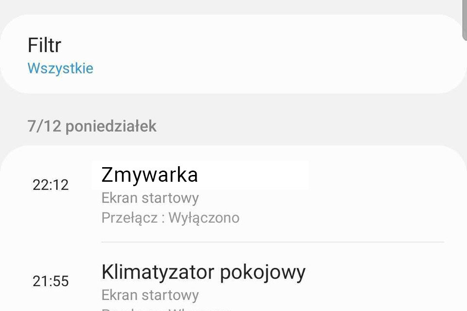 Śledź historię czyszczenia urządzenia 