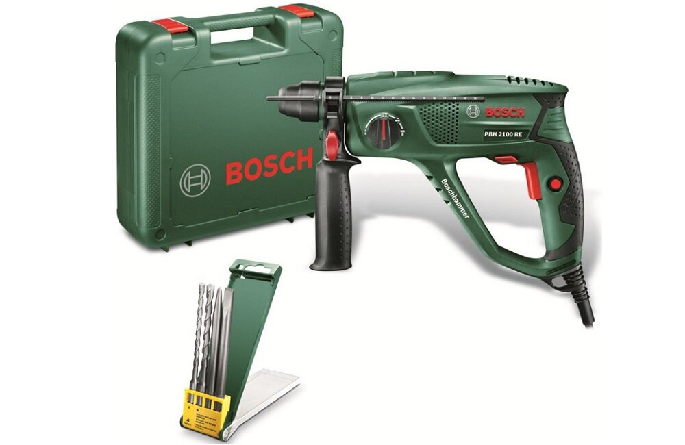 Młot udarowo obrotowy BOSCH PBH 2100 RE Wygodne przechowywanie wyposażenie