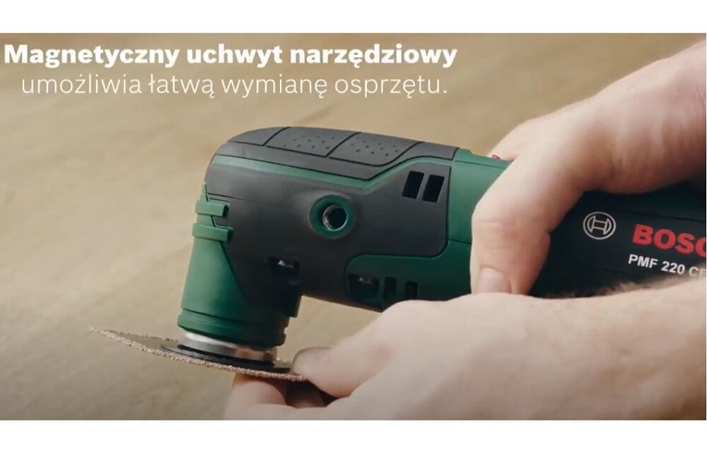 Narzędzie wielofunkcyjne BOSCH PMF 220 CE Szybka i wygodna wymiana akcesoriów Sprawdzi się w niejednej sytuacji