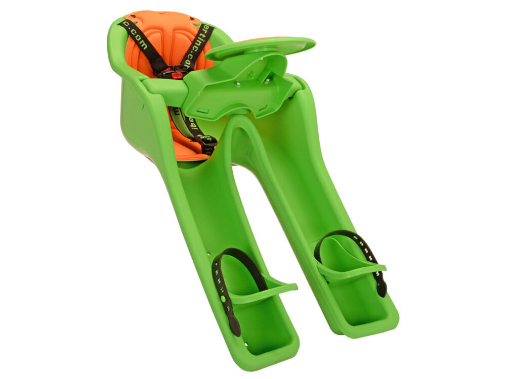 Fotelik rowerowy IBERT Safe T-Seat Zielony pasy bezpieczenstwa szeroki zakres regulacji