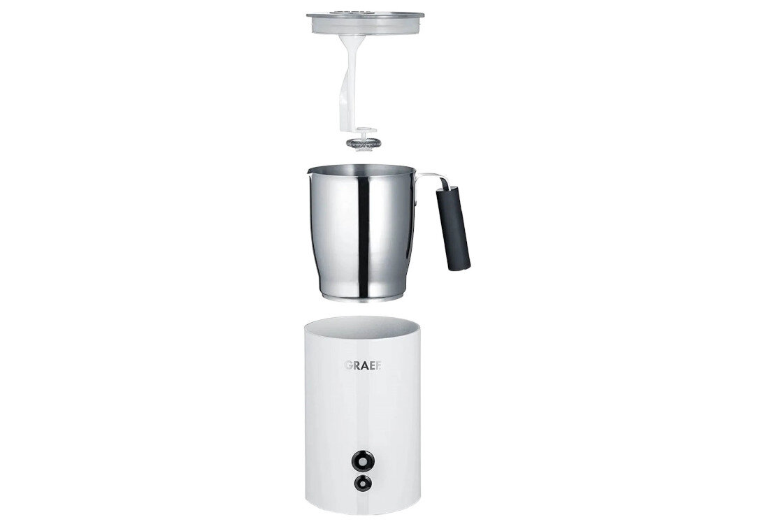 Spieniacz GRAEF MS701 Biały Precyzyjna kontrola ilości Wewnętrzna skala w dzbanku odmierzanie pojemność napój objętość
