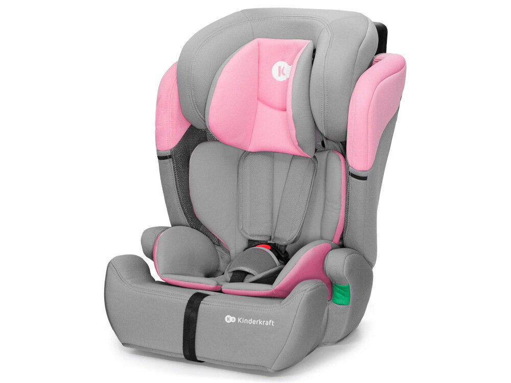 Fotelik samochodowy KINDERKRAFT Comfort Up I-Size 9-36 kg Różowy bezpieczenstwo dzieci dla dzieci o masie ciala od 9 do 36 kg normy bezpieczenstaw Unii Europejskiej certyfikat ECE R44/04 zgodny z norma I-Size przystosowany do wszystkich rodzajow samochodow