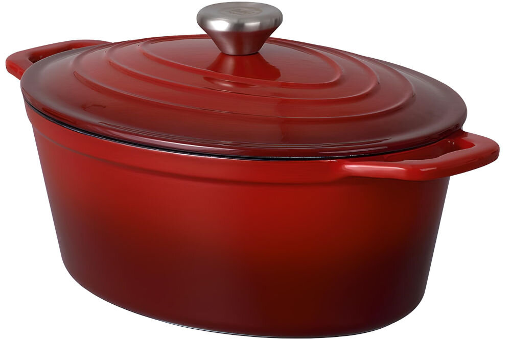 Brytfanna MG HOME Infinito 28 cm czerwony garnek stoi bokiem przykryty czerwoną pokrywką białe tło przez długi czas odpowiednia pielęgnacja po użyciu należy poczekać aż ostygną usunięcie resztek jedzenia uporczywe zabrudzenia namoczenie w ciepłej wodzie z delikatnym detergentem przez 15-20 minut nie należy używać środków ściernych ani ostrych  szczotek dokładne wysuszenie przechowywanie w suchym miejscu 