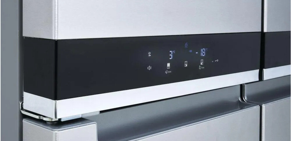 LODÓWKA WHIRLPOOL WQ9 B3L EF panel sterowanie elektroniczne ustawienia temperatury szybkie mrożenie chłodzenie