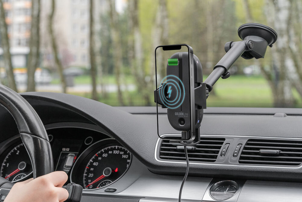 Uchwyt samochodowy GÖTZE & JENSEN CH500W ladowanie indukcyjne moc usb c fast charge