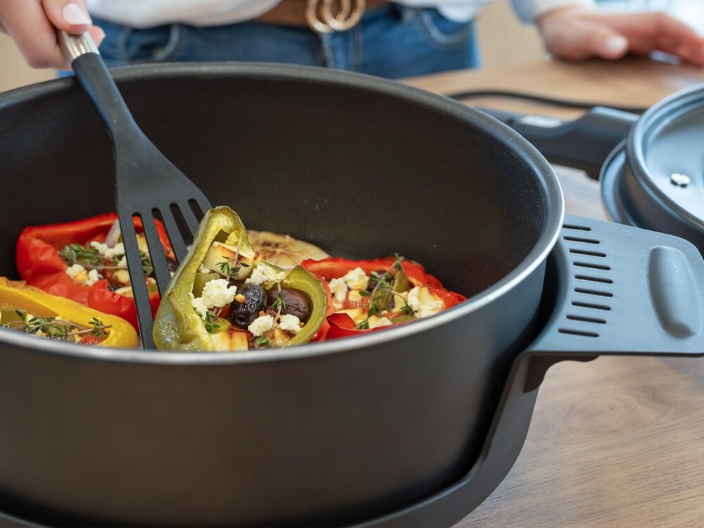 Prodiż REMOSKA Prima P31F-01 dołączona podstawka, łatwiejsze przenoszenie posiłków, bez dodatkowych naczyń