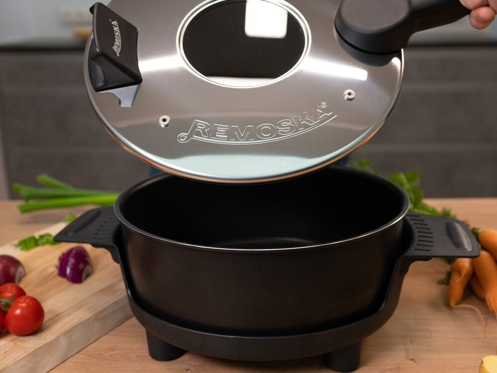 Prodiż REMOSKA Prima Glass P32F-01 pokrywa z elementem grzewczym, wbudowany przełącznik sterowania, uchwyt odporny na temperaturę