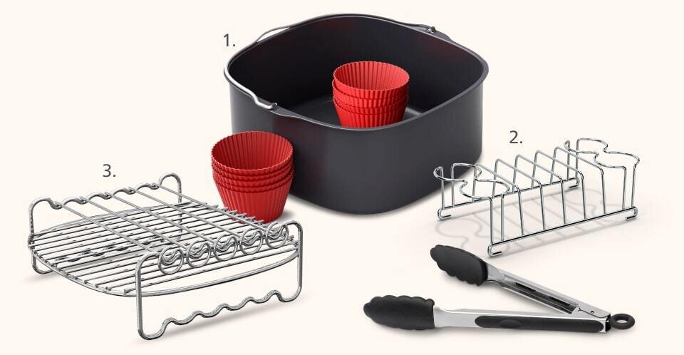 Dostępne pasujące do Airfryer Ovi Dual Basket akcesoria