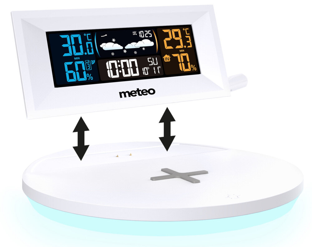 Stacja pogody METEO SP94 Zegar, datownik budzik zegar z datownikiem budzik odłączany ekran wygoda użytkowania dane potrzeby
