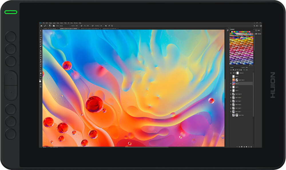 Tablet graficzny HUION Kamvas 12 Pomarańczowy matryca kolory barwy pokrycie paleta sRGB