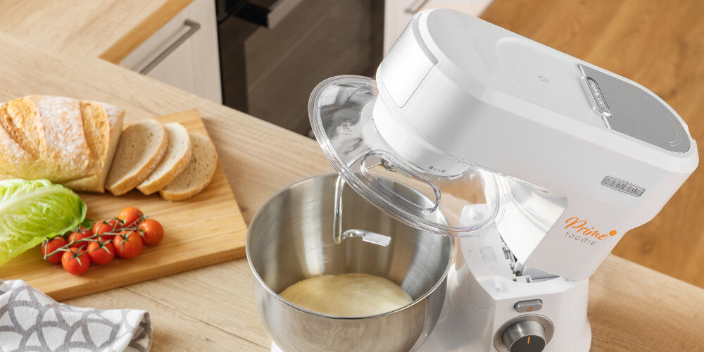 Robot kuchenny planetarny SENCOR STM 3760WH 1000W z blenderem kielichowym, maszynką do mięsa Bagnetowy system mocowania solidna metalowa konstrukcja stabilność precyzja