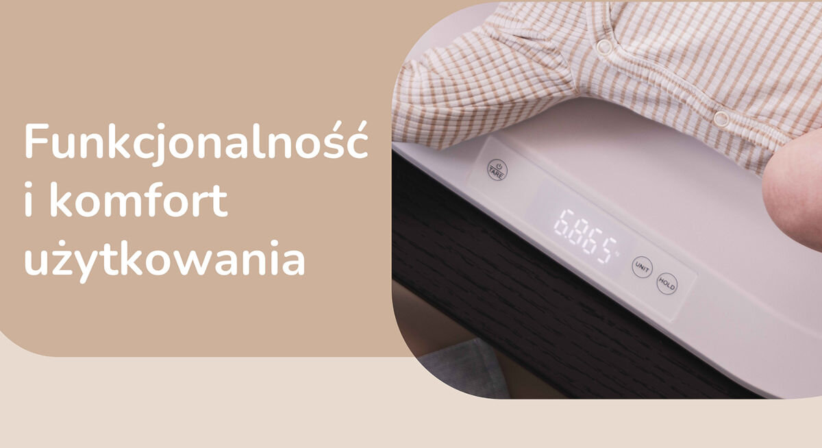 Waga dla niemowląt MOMINI TinyTally wyświetlacz LCD jednostki