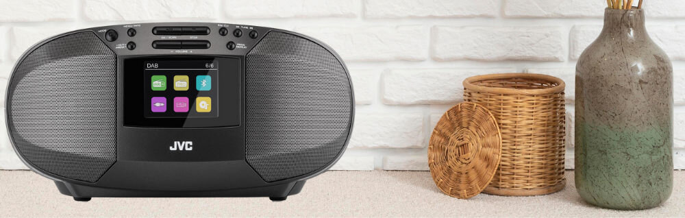 Radioodtwarzacz JVC RD-E664B-DAB+ Bluetooth Czarny na blacie niewielki rozmiar