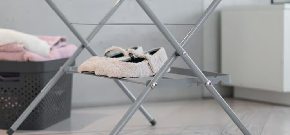 Suszarka na pranie VELKEA V200 Szary pionowa wybór przestrzeń Dolna półka