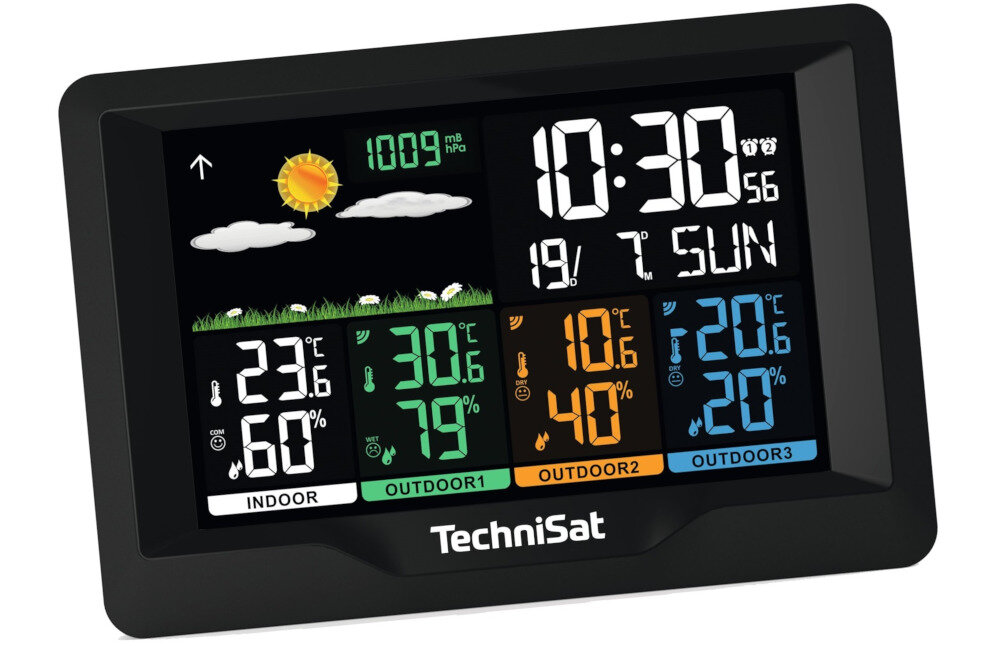 Stacja pogody TECHNISAT Imeteo X4 funkca drzemki funkcja budzika czujniki
