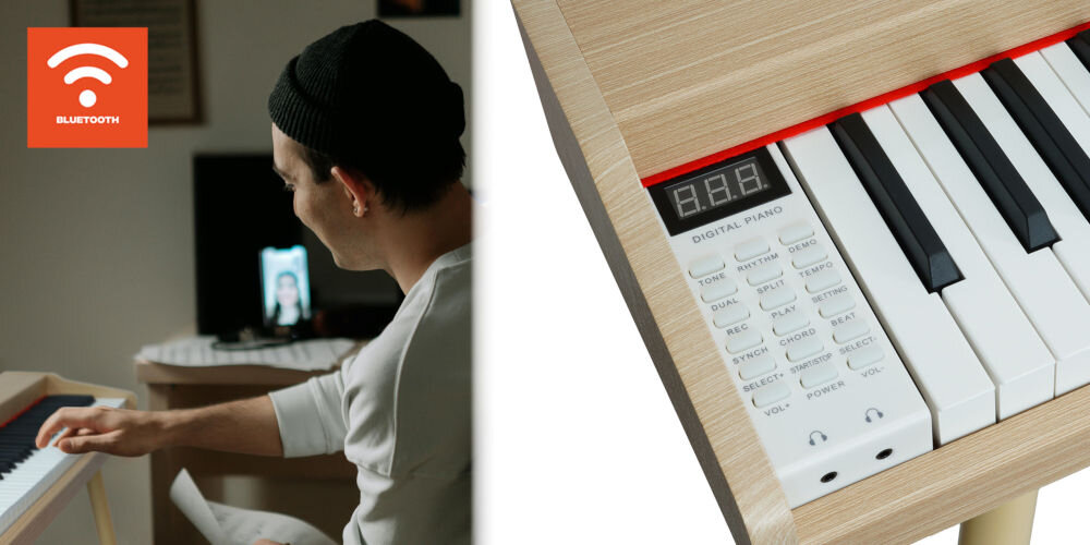 Pianino cyfrowe MUSICMATE MM-P20-BG Beżowy regulacja dotyk rytmy regulacja