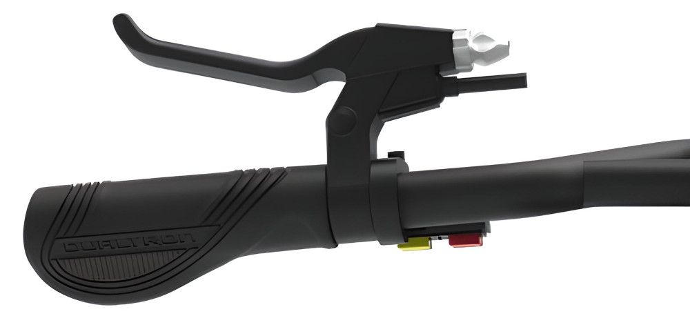 Hulajnoga elektryczna DUALTRON Raptor 2 Czarny tylny hamulec bebnowy z przodu duza sila hamowania intuicyjna obsluga system E-ABS zapobiega blokowaniu sie kol tylne i przednie swiatla