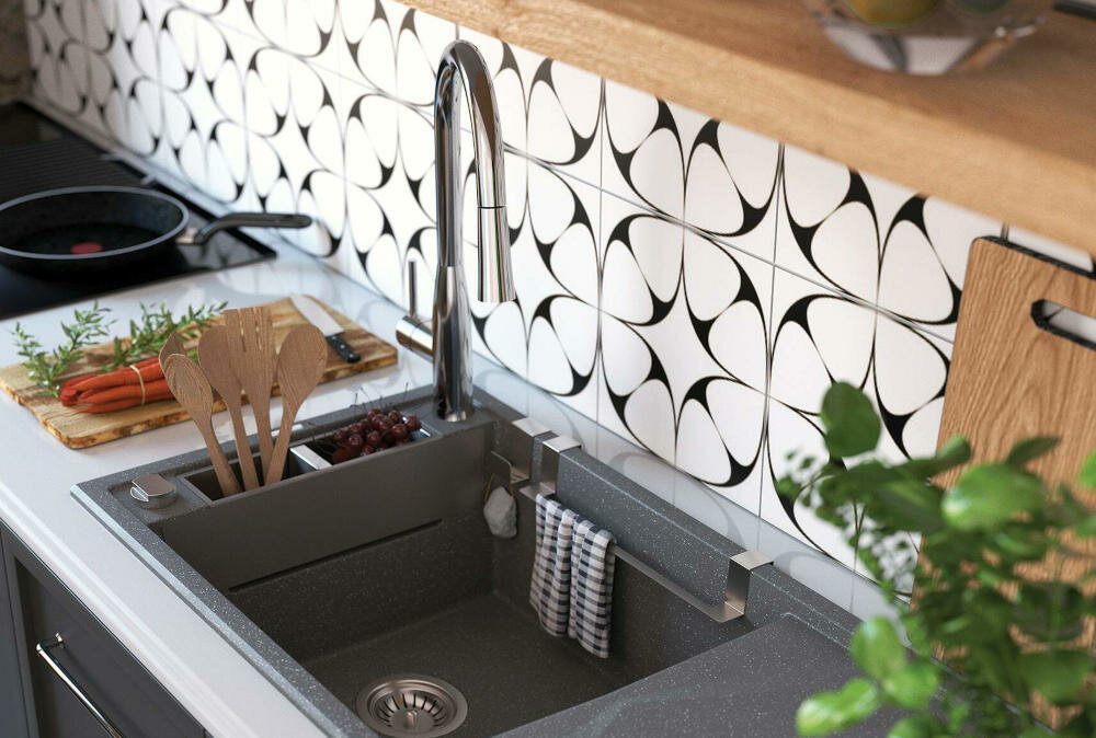 DEANTE Lukrecja BDH 072M wykończenie tradycyjny błyszczący chrom minimalistyczny design elegancki kształt nowoczesna tradycyjna kuchnia