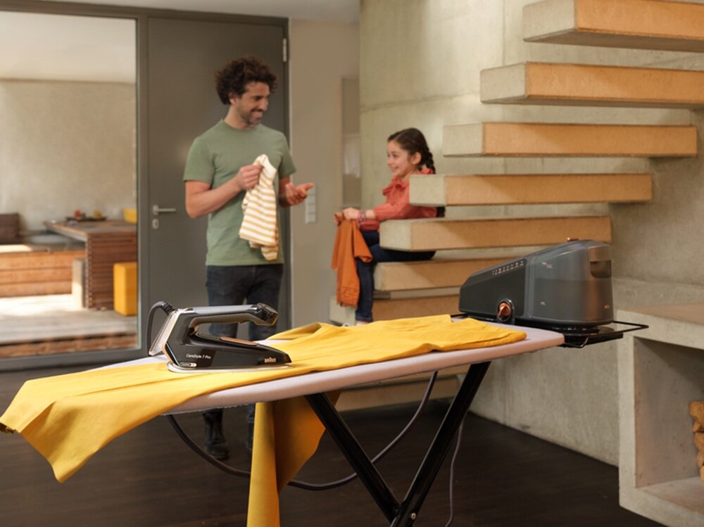 Generator pary BRAUN IS7298CP Care Style 7 Pro powłoka, eloxalplus, poślizg po materiale, trwalsza od stali nierdzewnej, płynna i szybsza praca