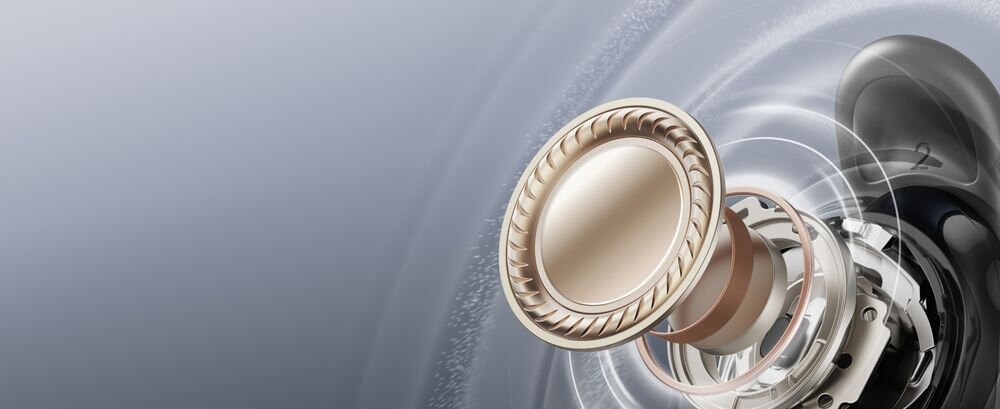 Słuchawki douszne SOUNDCORE Liberty Buds ANC przetwornik 11 mm LCP bas, przekrój membrany słuchawki