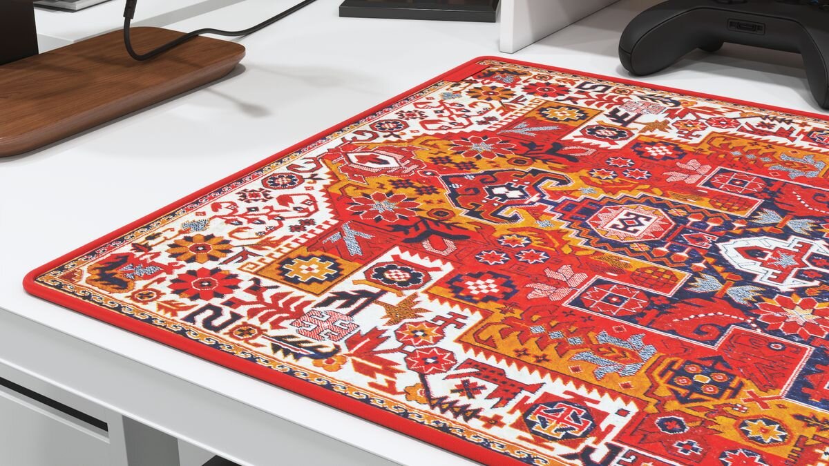 SECRET GEAR Carpet Diem Wodoodporna powierzchnia Obszyte krawędzie SECRET GEAR Carpet Diem - zbliżenie na podkładkę