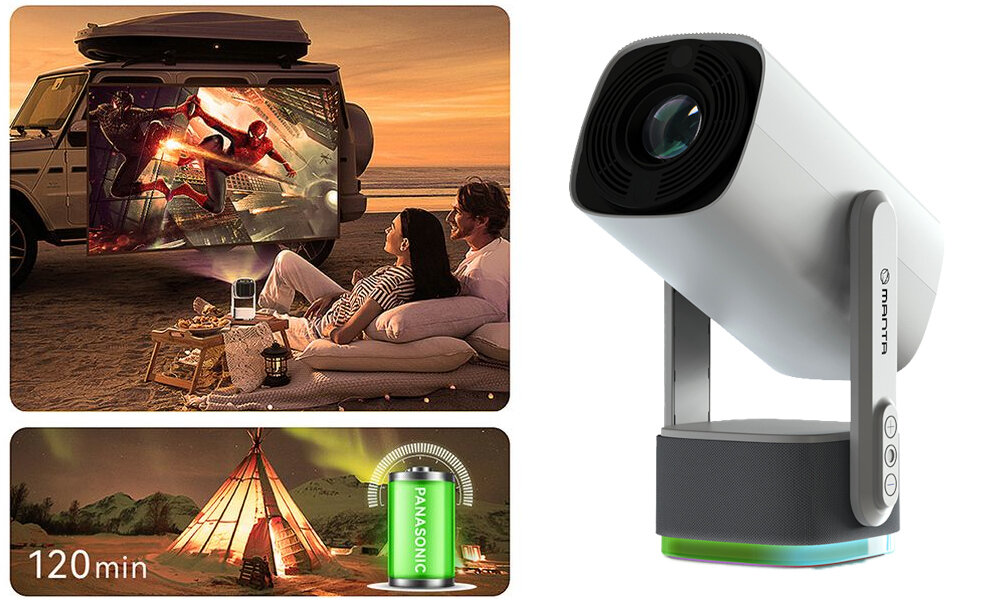 Projektor MANTA MultiVision Portable akumulator czas pracy czas dzialania