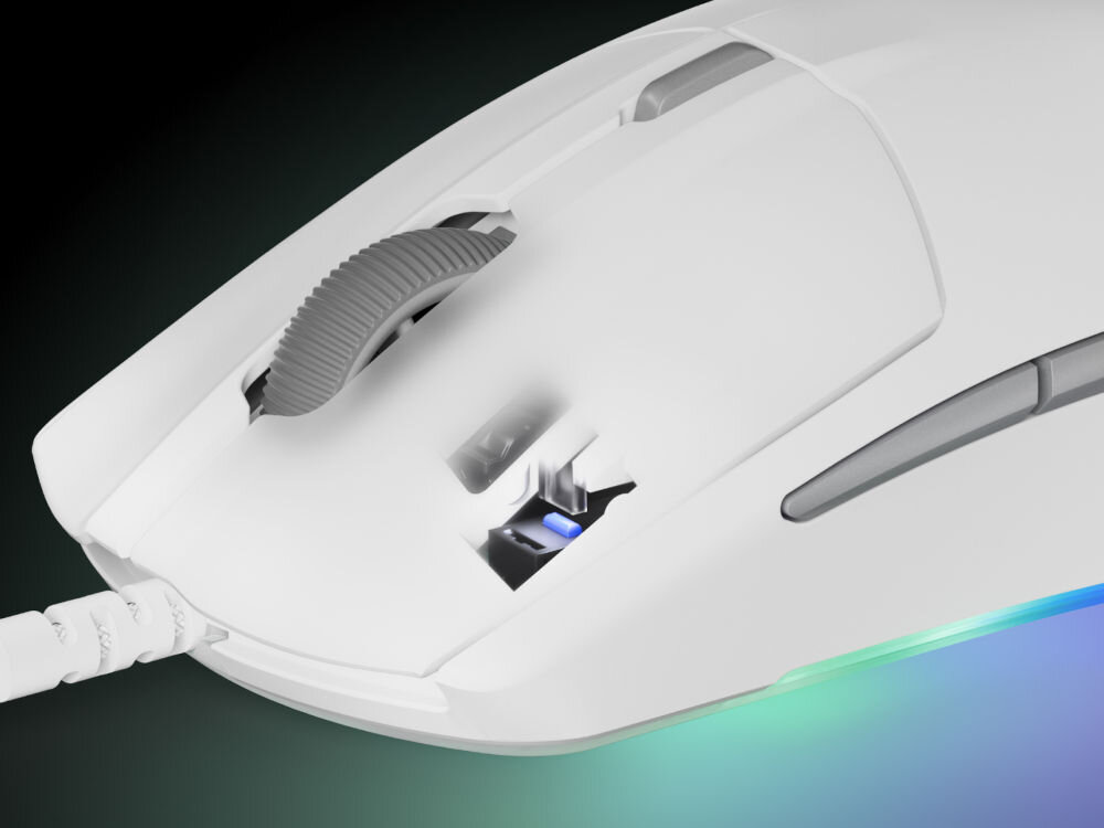 Mysz STEELSERIES Rival 3 Gen 2 widok mechanicznego przełącznika żywotność do 60 milionów kliknęć długa żywotność stała jakość