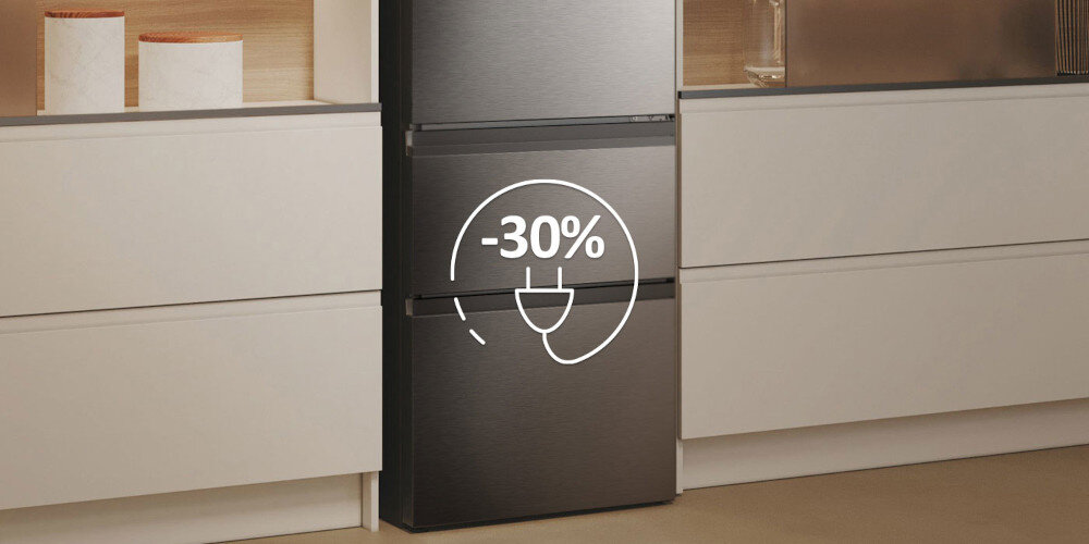 LODÓWKA HAIER HTW7620ANMG3D 30% bardziej ekologiczna Dwie osobne szuflady lepsza organizacja większa efektywność testy producenta certyfikacja chłodzenie mniejsze wahania temperatury mniejsze zużycie energii