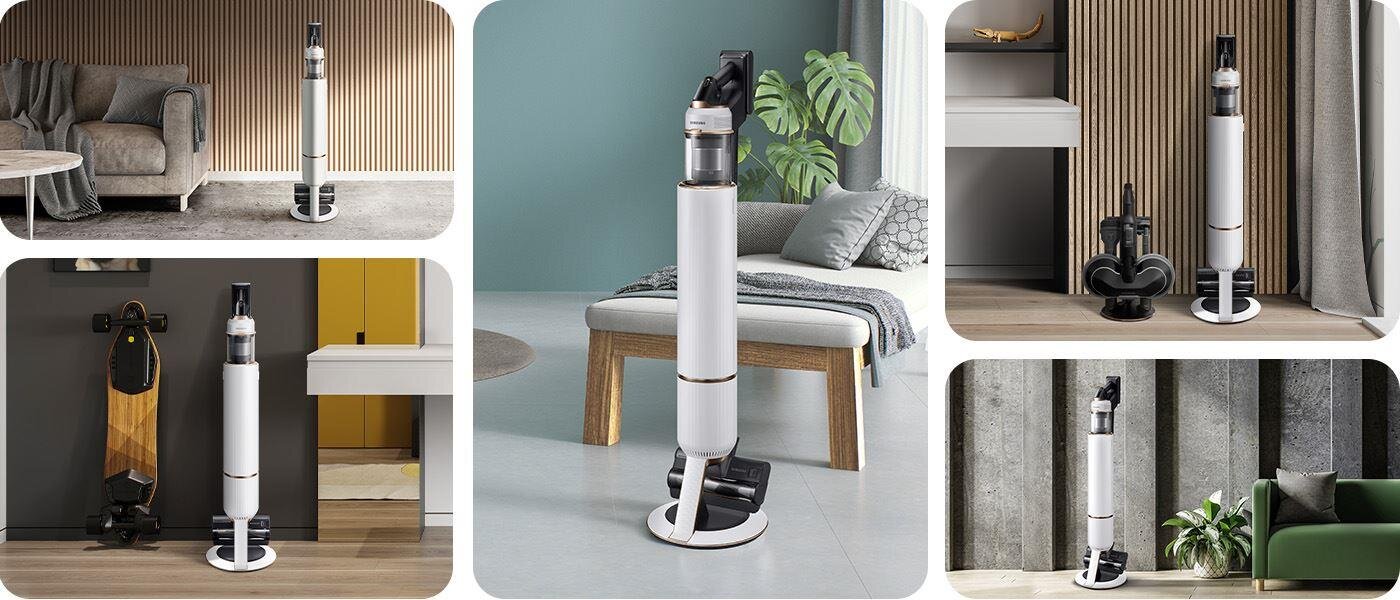 Odkurzacz Bespoke VS20B95843W w rozmaitych pomieszczeniach Odkurzacz Bespoke VS20B95843W w rozmaitych pomieszczeniach - Samsung