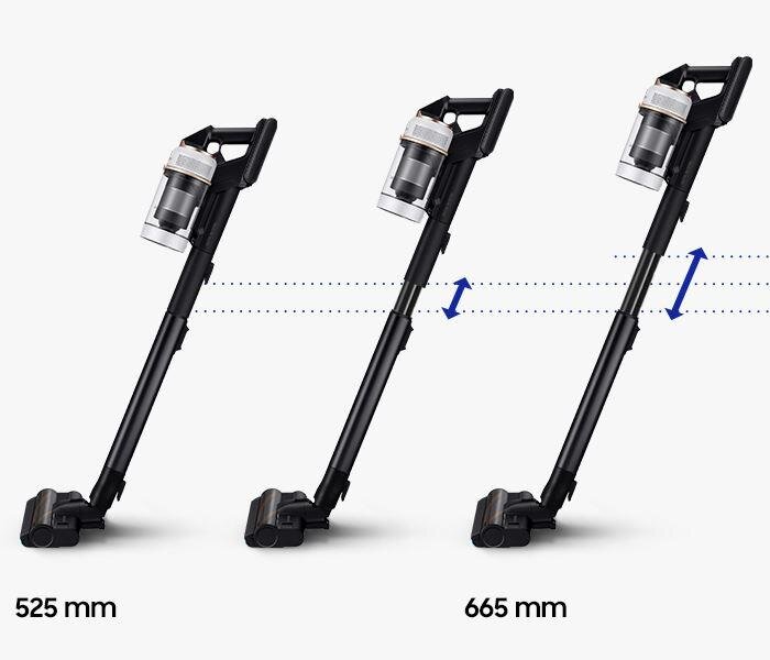 Trzy rożne ustawienia teleskopowej rury - dostosuj długość do swoich potrzeb