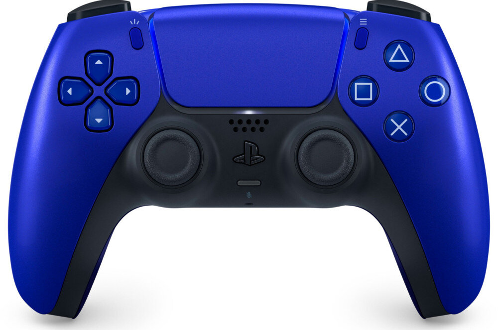 Kontroler SONY DualSense konstrukcji w dwóch odcieniach ulepszonymi drążkami odświeżonym paskiem świetlnym
