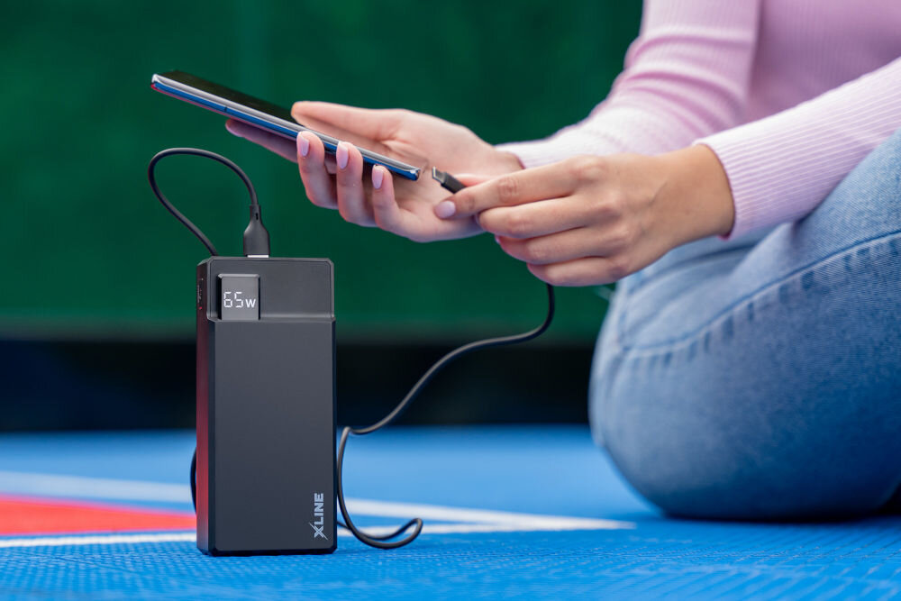 Powerbank XLINE GPB365W 30000 mAh Biały 65W ładowanie laptopa tworzywo abs