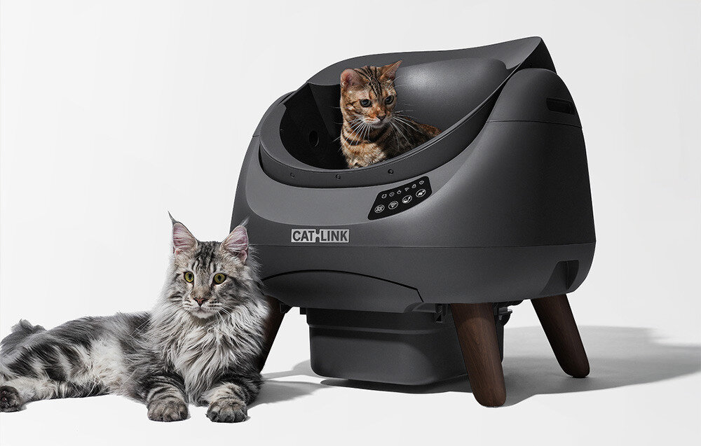 Inteligentna kuweta dla kota CATLINK Open X Szara Do 15 dni pracy Pojemny zbiornik na czysty żwirek duży pojemnik na odpady 