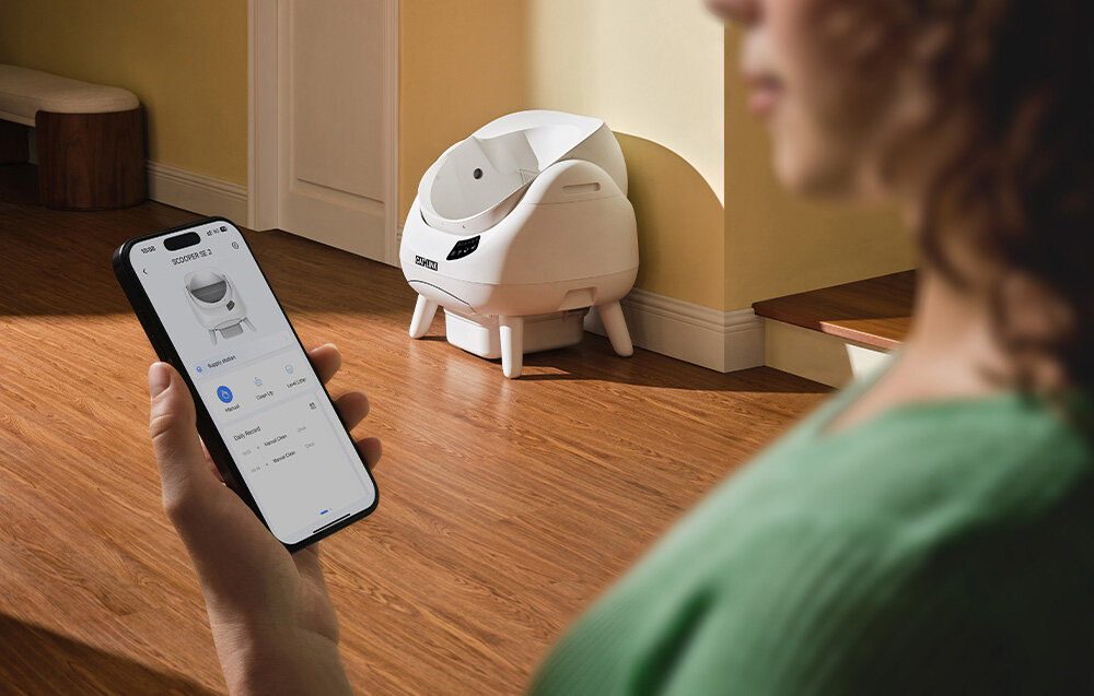 Inteligentna kuweta dla kota CATLINK Open X Biała Zdalne sterowanie Dedykowana aplikacja CATLINK Stabilne połączenie Wi-Fi 2,4 GHz i 5 GHz poczucie kontroli