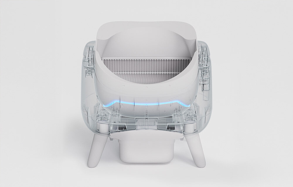 Inteligentna kuweta dla kota CATLINK Open X Biała Analiza aktywności kotów Wbudowane czujniki wagi Po około 7 dniach adaptacji system tworzy raporty tygodniowe