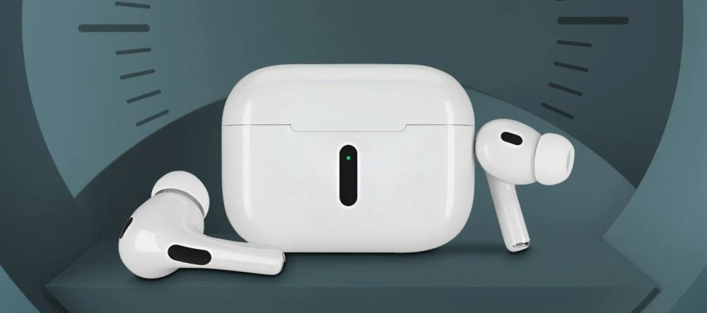 Słuchawki dokanałowe EXTRALINK Lifestyle HarmonySound V1.0 bezprzewodowe użytkowanie Bluetooth, słuchawki wraz z etui ładującym na zielonym tle