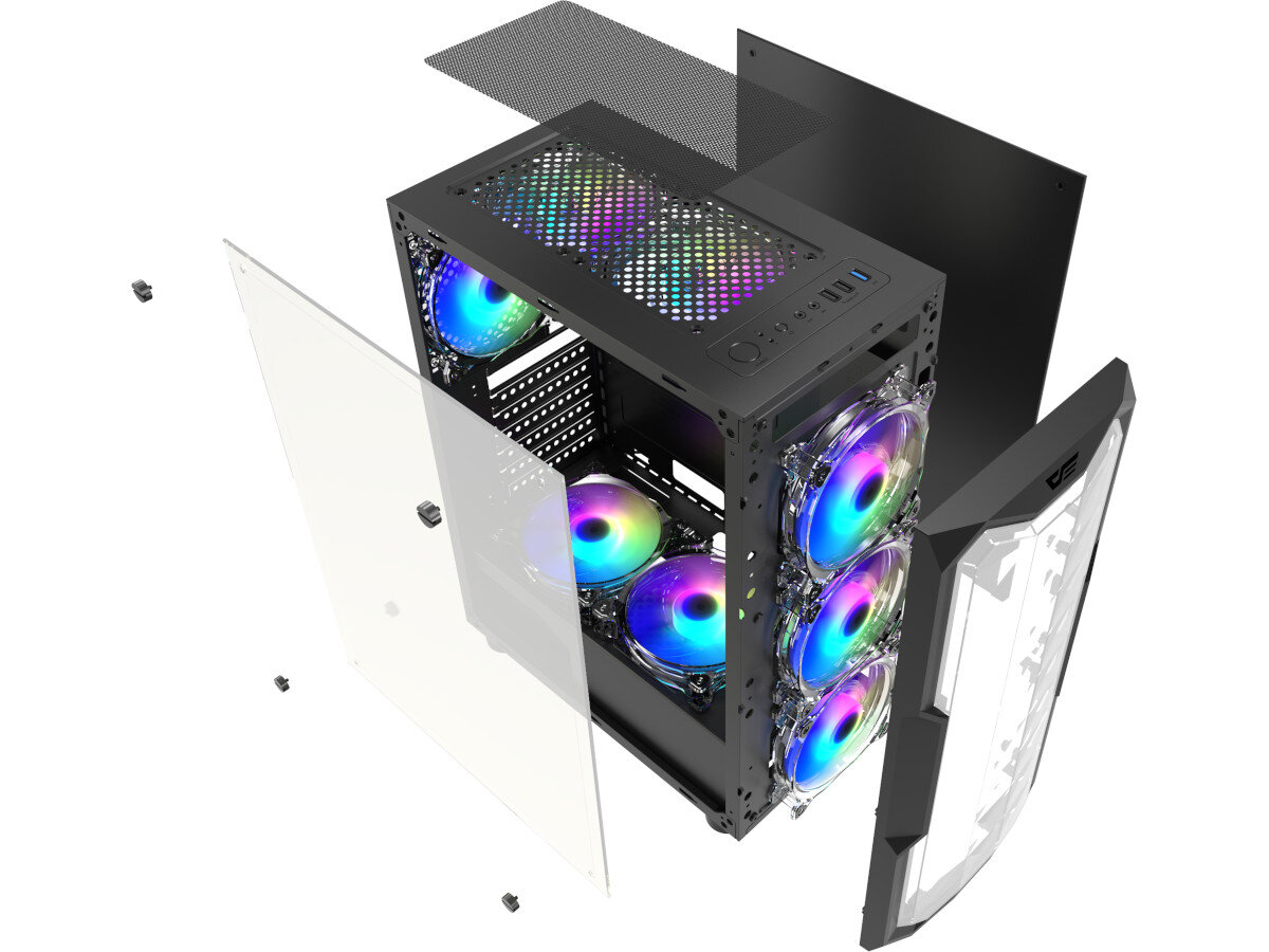 Obudowa DARKFLASH Aquarius Acrylic chłodzenie wentylatory montaż chłodnica temperatura