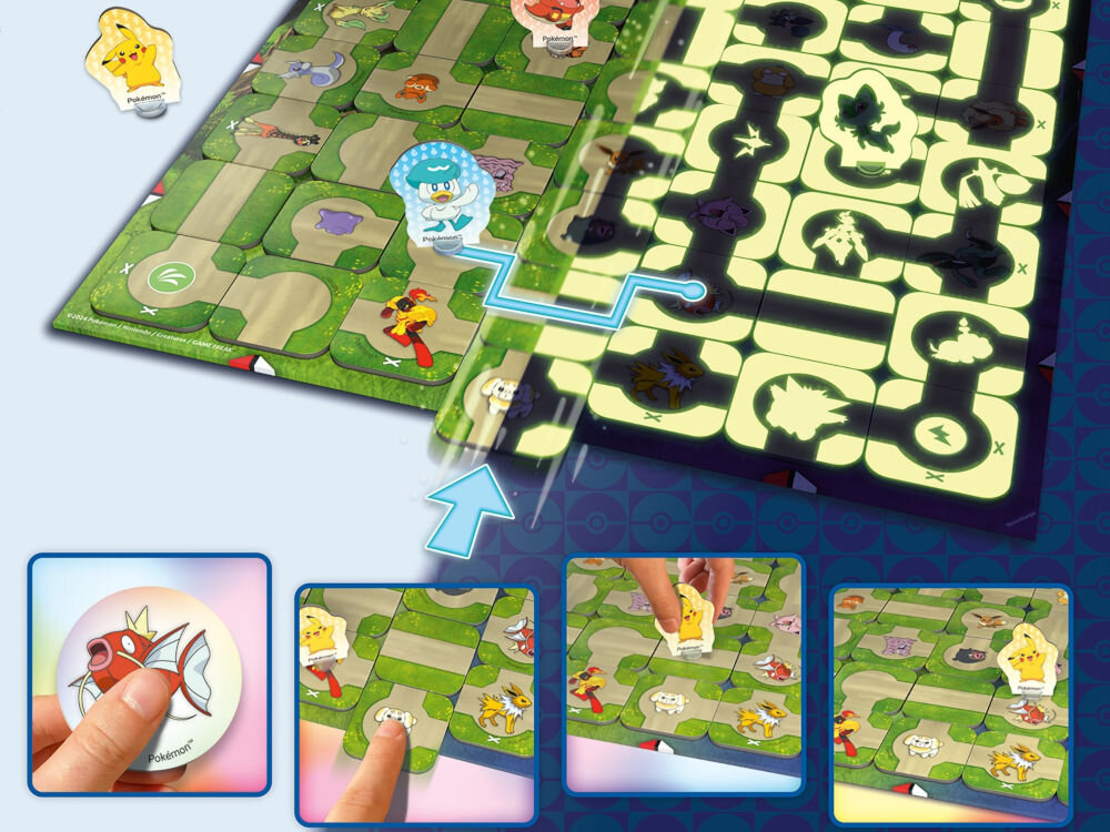 Gra planszowa RAVENSBURGER Labyrinth Pokemon świecący w ciemności 22839 zasady gry cel wygrana