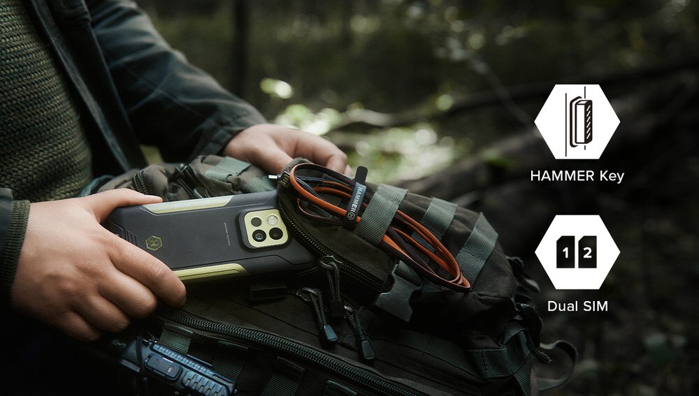 Smartfon MYPHONE Hammer Construction 2 5G Thermal Military Edition  przycisk