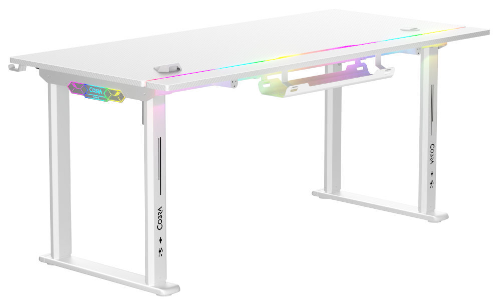 COBRA Electra S trzech wariantach kolorystycznych czerni bieli brązu spójne, estetyczne stanowisko gamingowe biurowe matowe wykończenie tekstura imitująca włókno węglowe