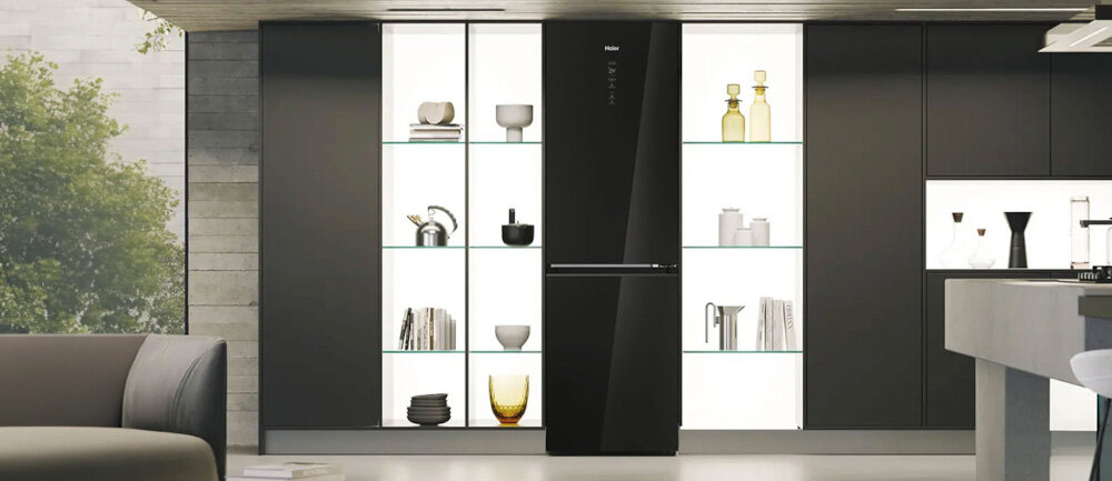 LODÓWKA HAIER HDR7619DNGB No Frost oświetlenie DayLight LED cicha praca 37 dB Humidity Zone długa świeżość owoce warzywa silnik inwerterowy