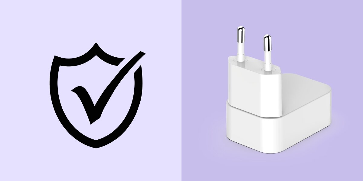 Ładowarka sieciowa HAMA składana GaN PD/QC 30W - Inteligentna ochrona, automatyczne dopasowane parametry ładowania, ładowarka na fioletowym tle