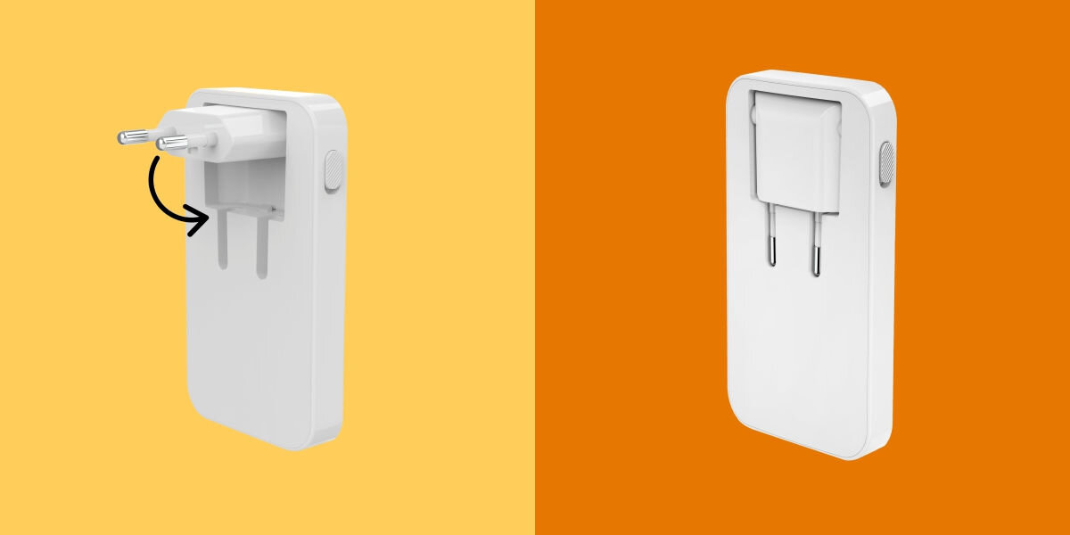 Ładowarka sieciowa HAMA składana 65W GaN 2x USB-C, 1x USB-A Uśmiechnięta kobieta w samochodzie rozmawiająca przez telefon w trybie głośnomówiącym dzięki podłączonemu transmiterowi FM.