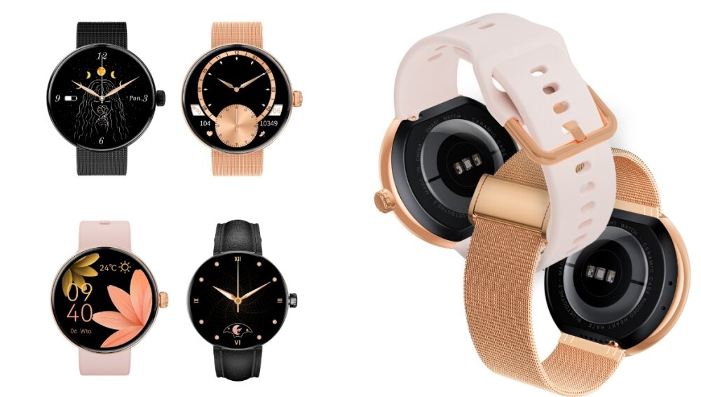 Smartwatch FOREVER Forevive 5 SB-365 ekran bateria czujniki zdrowie sport pasek ładowanie pojemność rozdzielczość łączność sterowanie krew puls rozmowy smartfon aplikacja