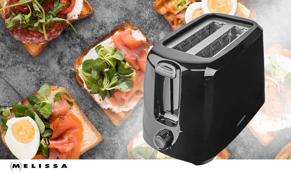 Toster MELISSA 16140149 Czarny Anuluj jednym ruchem funkcja anulowania jednym przyciskiem
