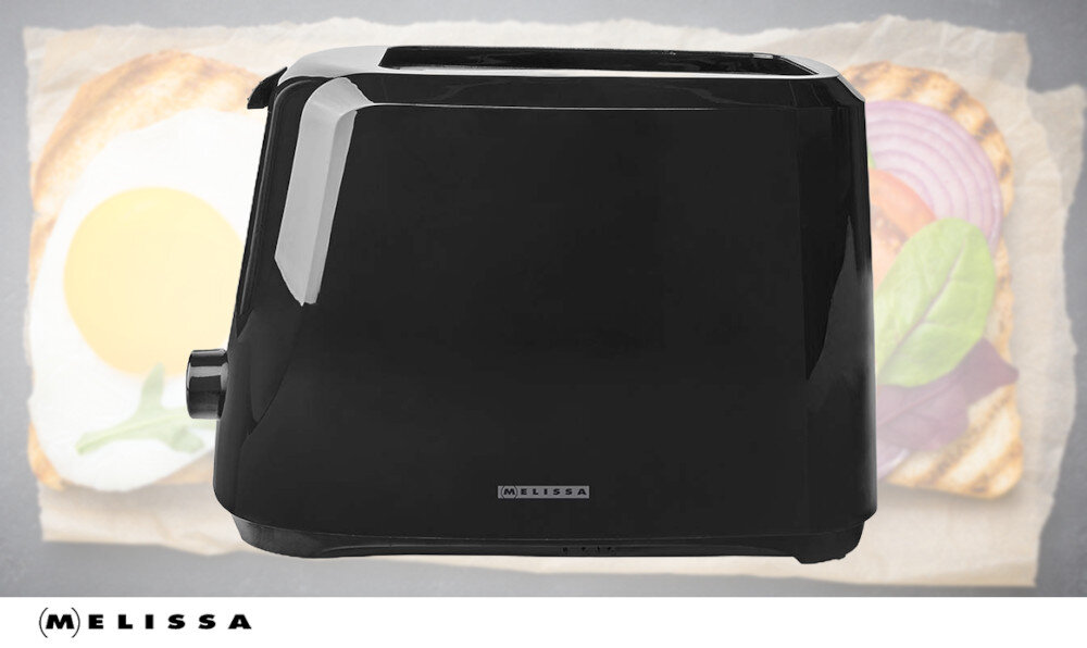 Toster MELISSA 16140149 Czarny Porządek i mała forma Schowek na przewód parametry zasilanie dopasowanie krótki kabel