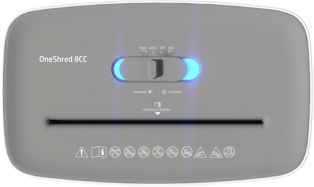 Niszczarka HP OneShred 8CC funkcje cofanie diody okno