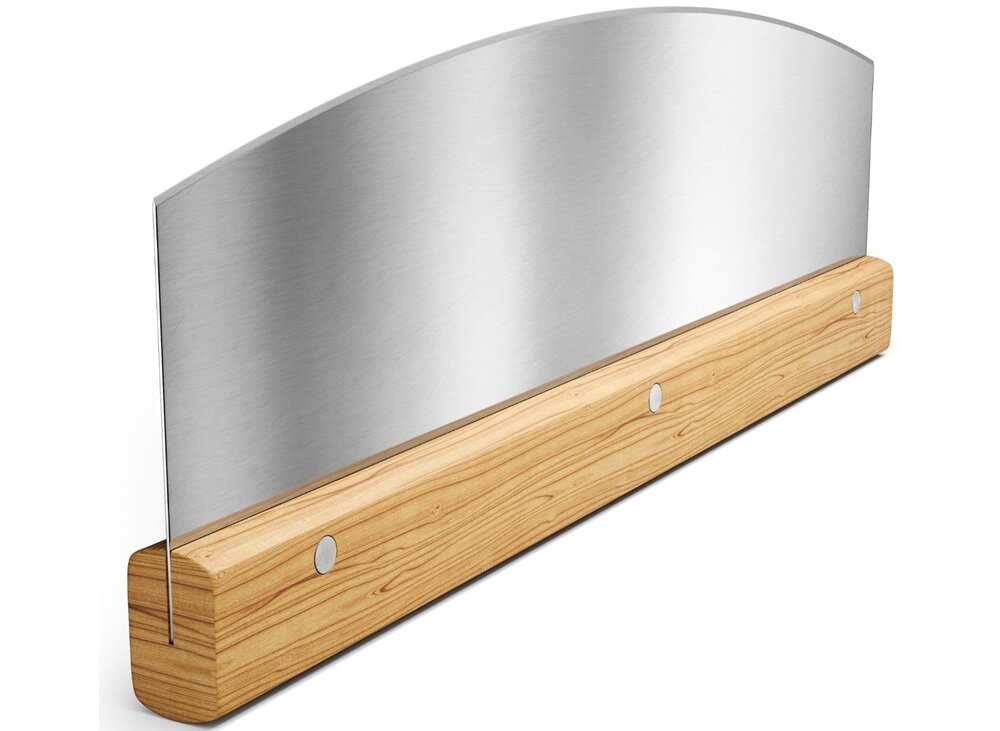 Nóż do pizzy KOLER Bene solidna konstrukcja, połączenie stali nierdzewnej i drewna, funkcjonalność